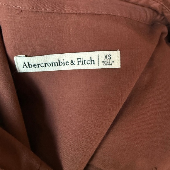 Abercrombie & Fitch Poplin Trapeze Shirt Dress in Chestnut Sz XS - Picture 8 of 9